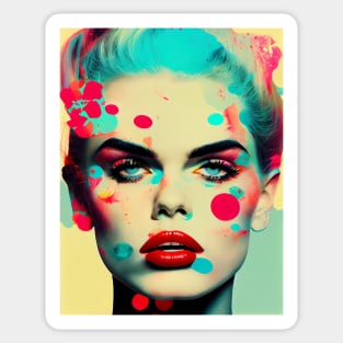 Modern pop art style woman Sticker